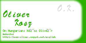 oliver kosz business card